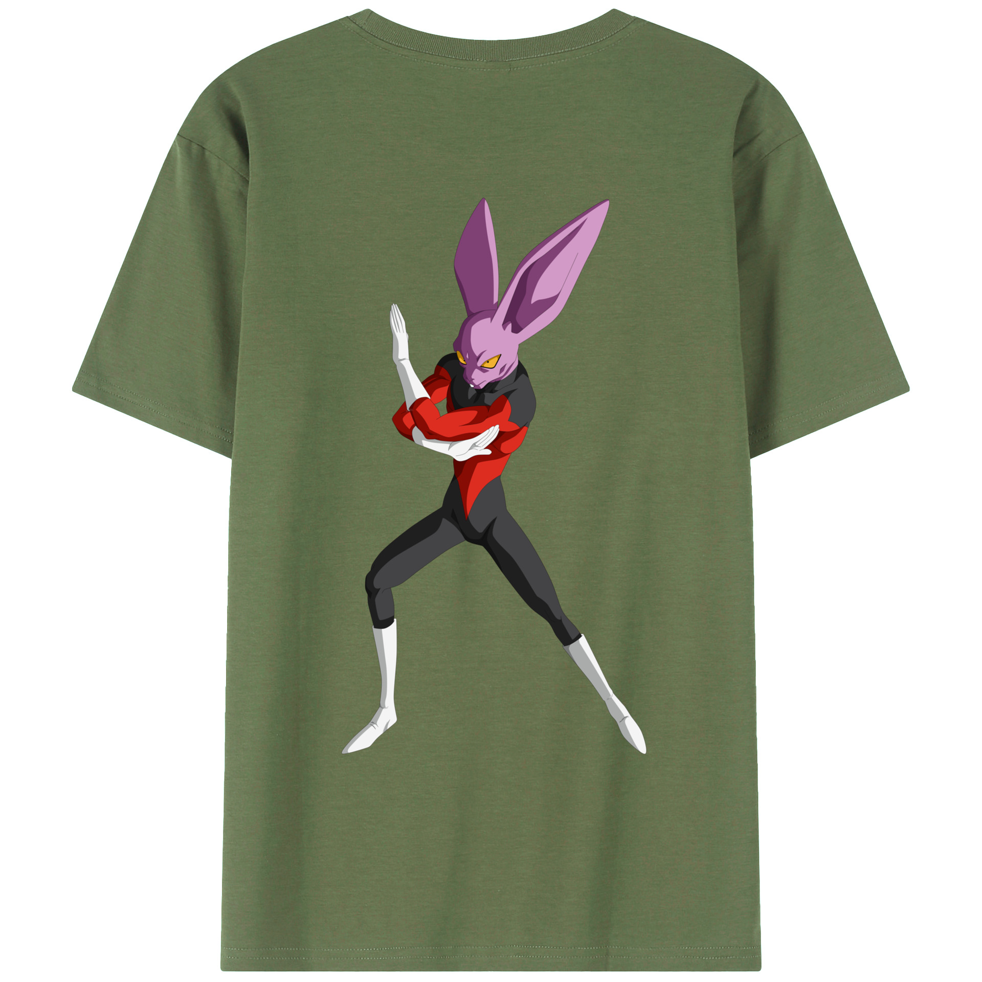 （画像用） ドラゴンボール ビルス 破壊神ビルス DRAGON BALL Beerus Birusu 綿100％ メンズ半袖Tシャツ（バックプリント） 通気性